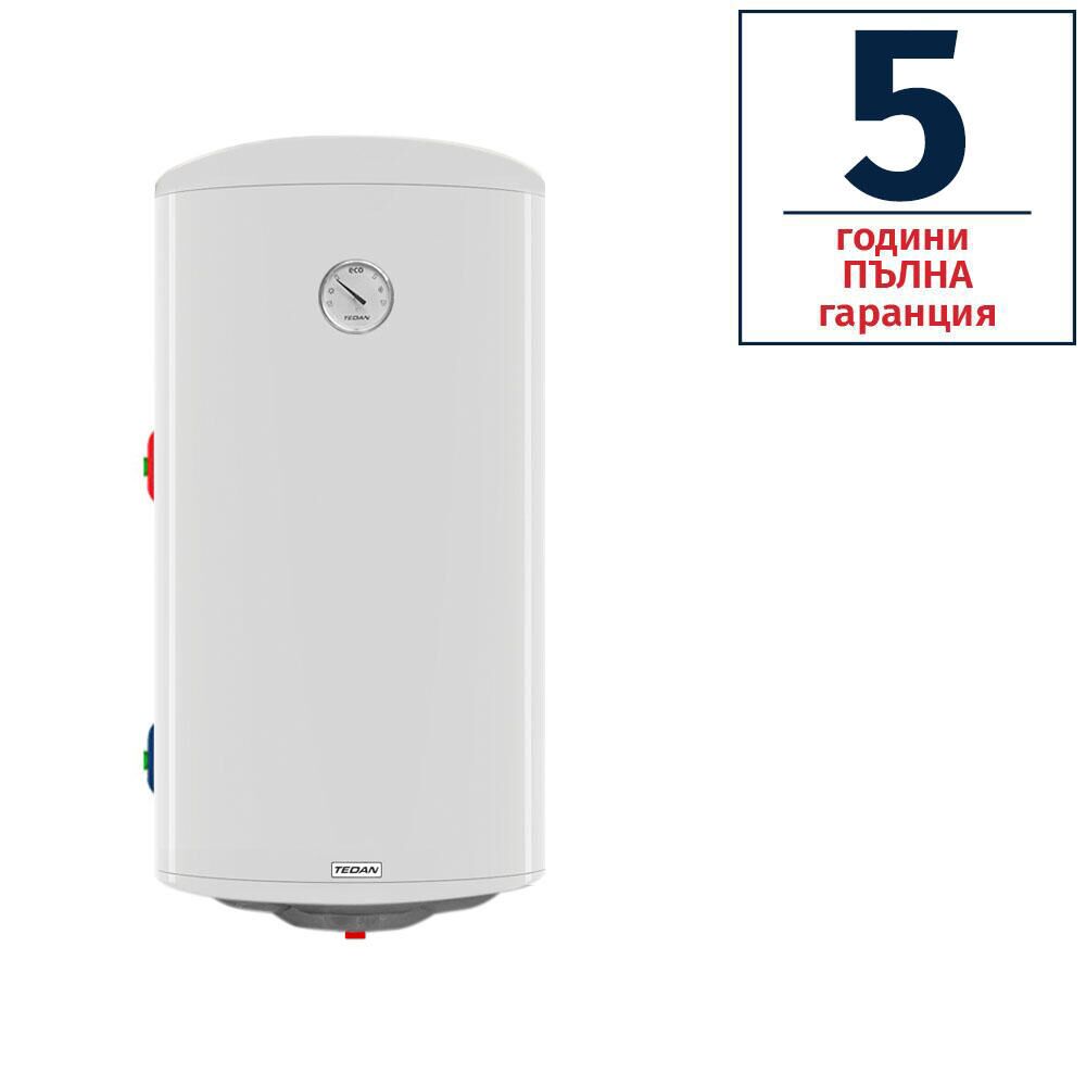 Електрически бойлер Tedan Comby 100л, 4kW, една серпентина, изводи отляво