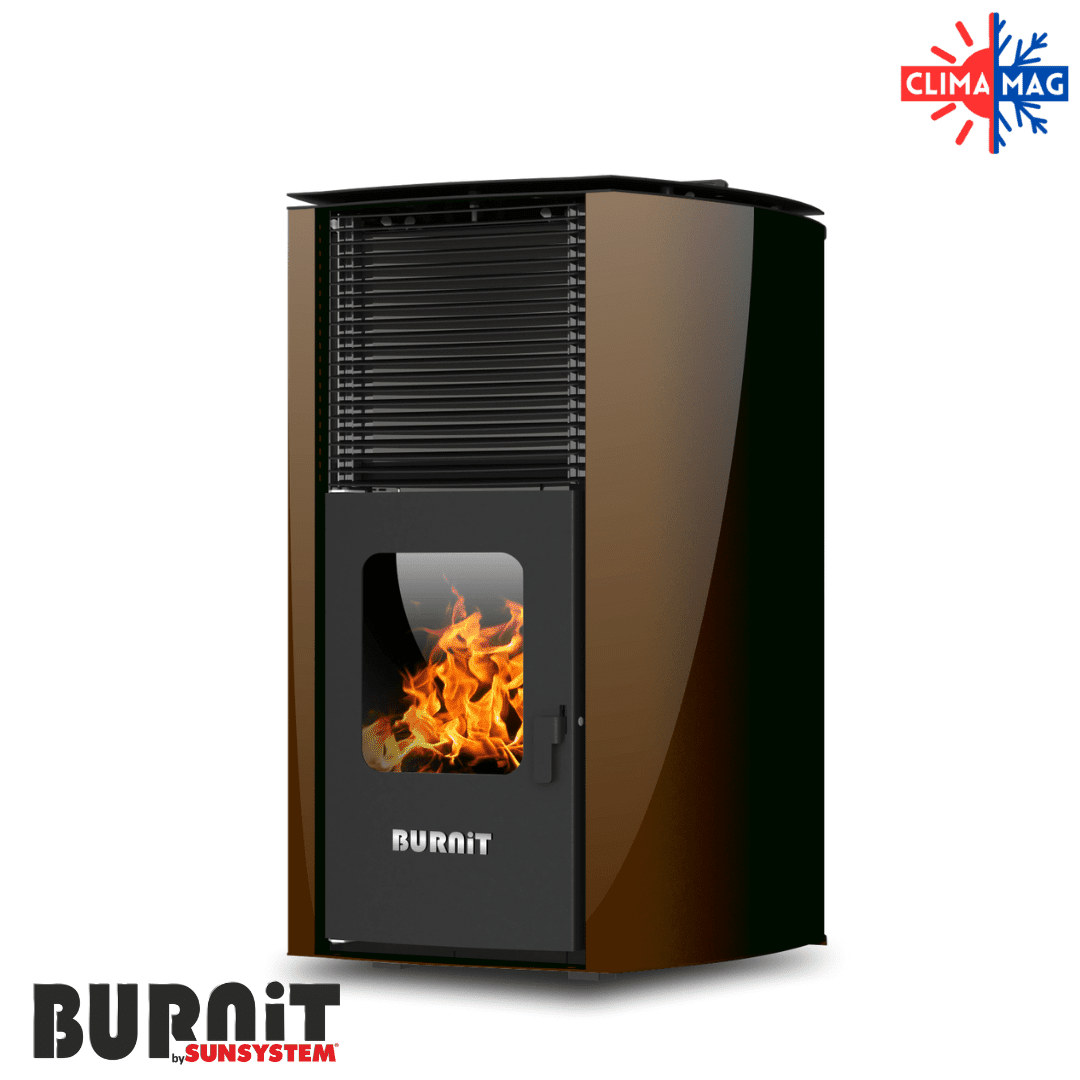 Пелетна камина с водна риза BURNiT Advant Coffee brown 13 kW