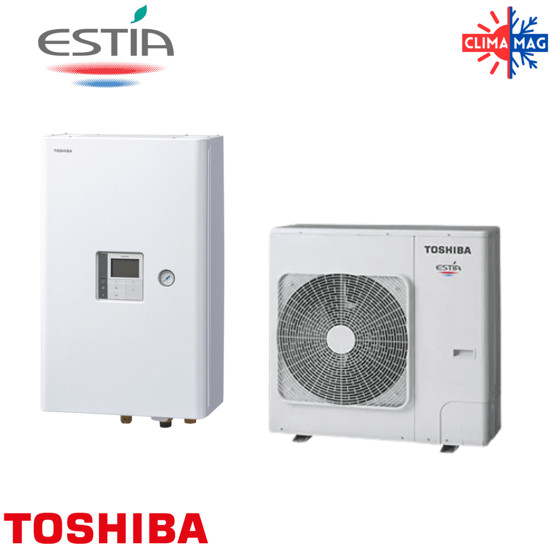 Термопомпа Toshiba Estia R32 HWT-1101H8W-E/HWT-1101XWHT9W-E, 13.24 kW, трифазно